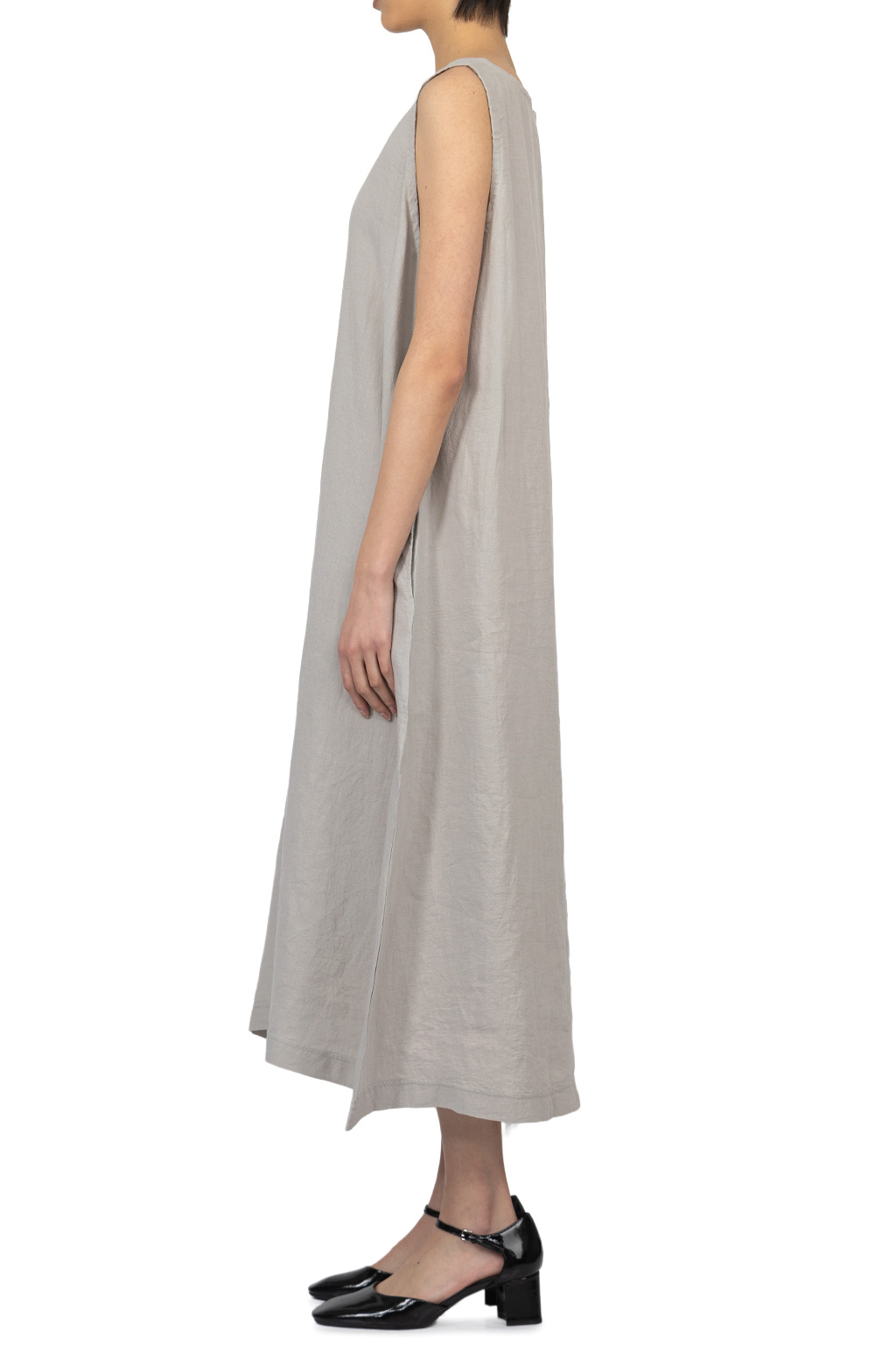 A+koloni - Azumadaki Linen Sleeveless Dress - Greige