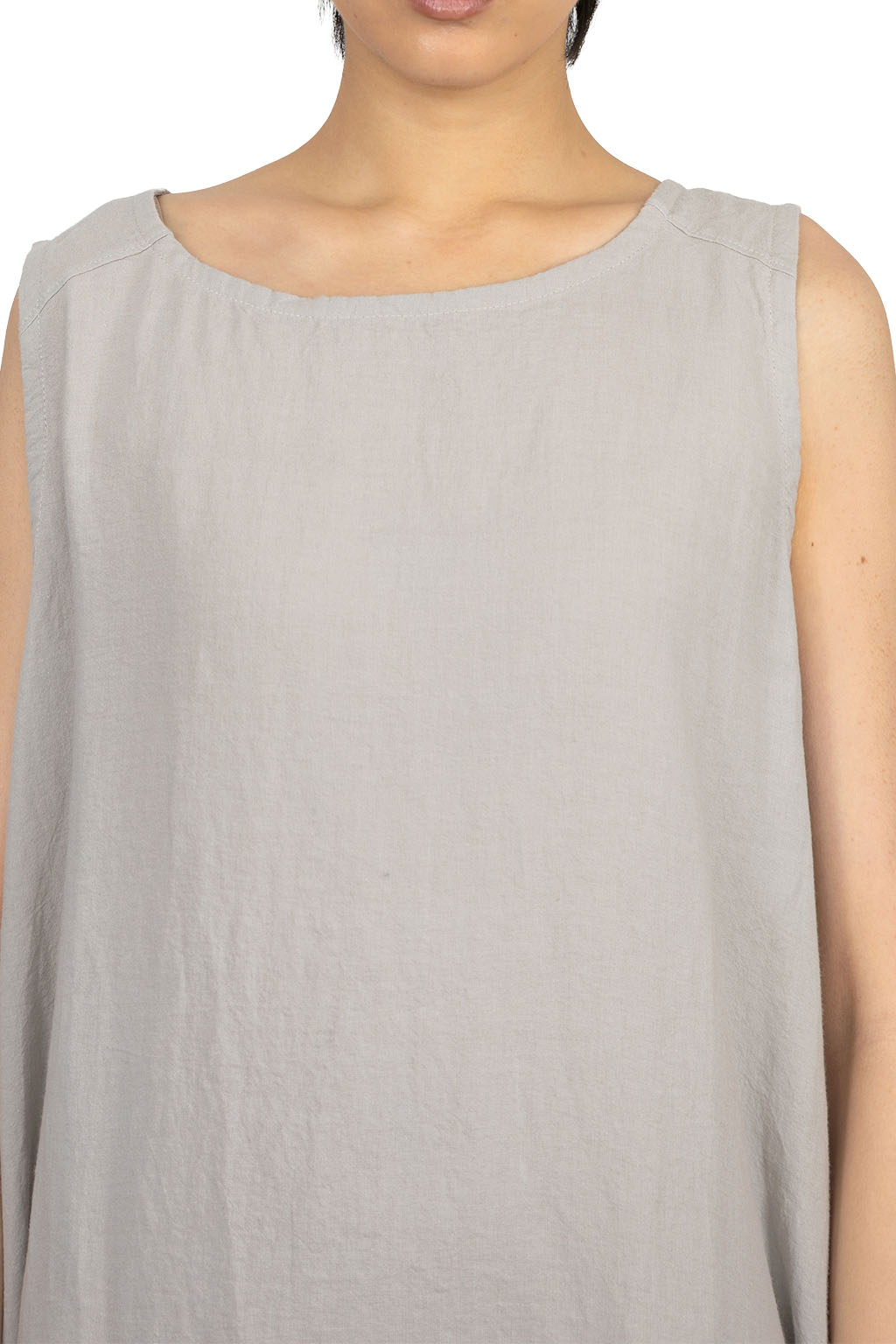 A+koloni - Azumadaki Linen Sleeveless Dress - Greige