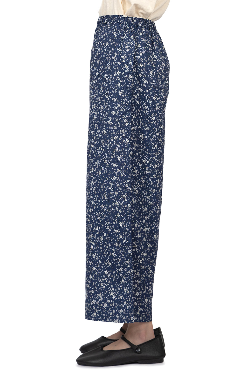 A+koloni - Cotton Broad Flower Print Pants - Navy