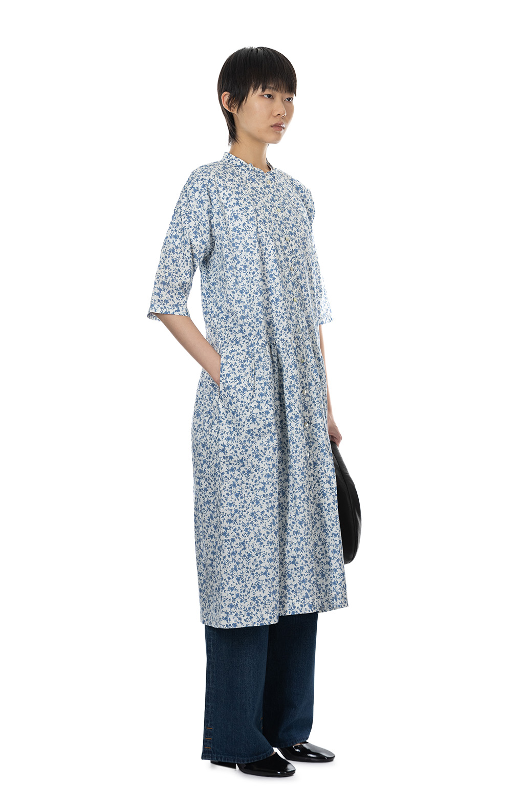 A+koloni - Cotton Broad Front Open Dress - Off White