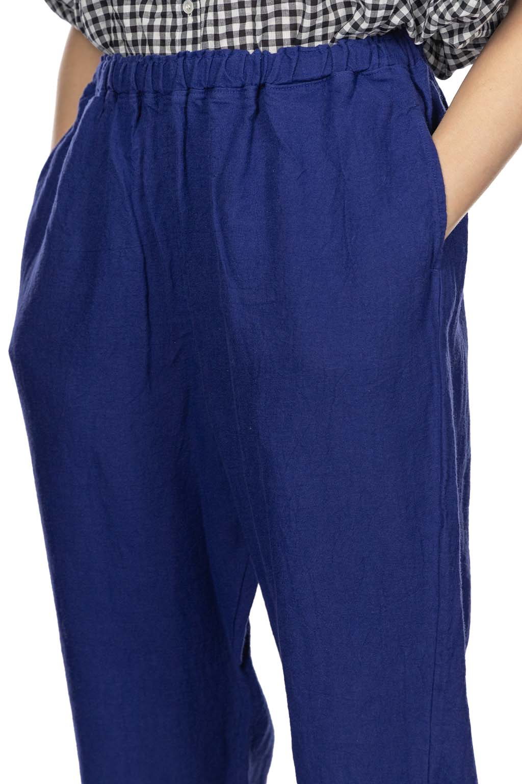 A+koloni - Azumadaki Linen Straight Pants - Indigo