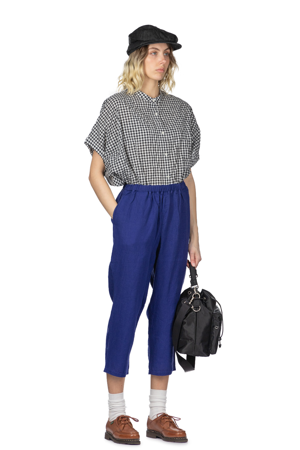 A+koloni - Azumadaki Linen Straight Pants - Indigo