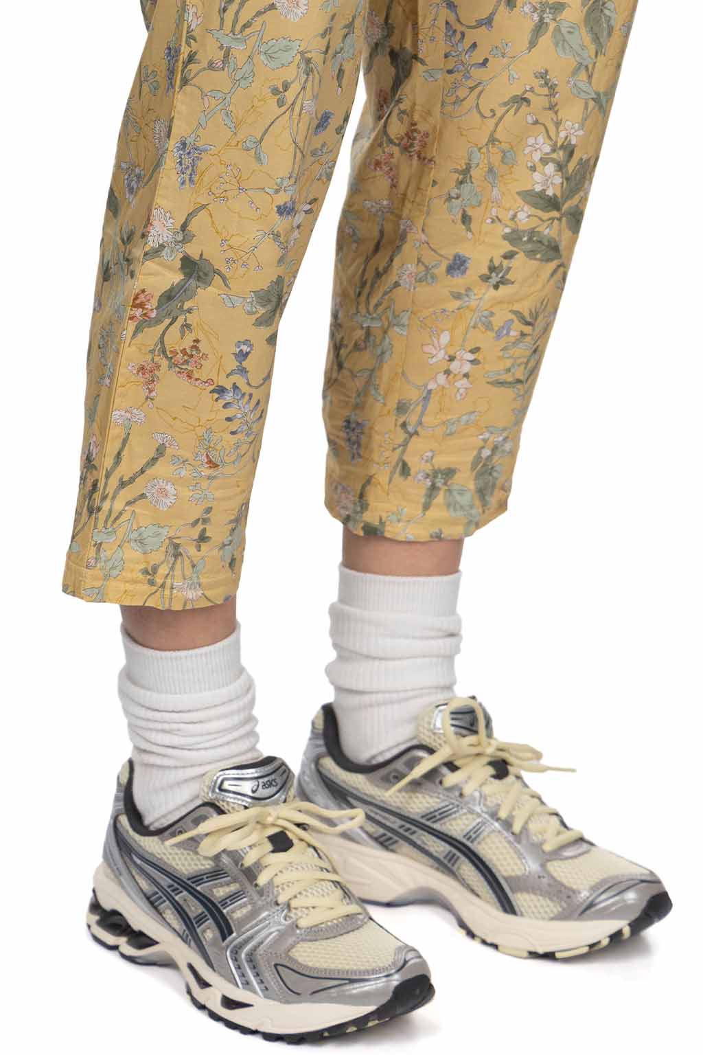 A+koloni - Cotton Flower Print Pants - Yellow