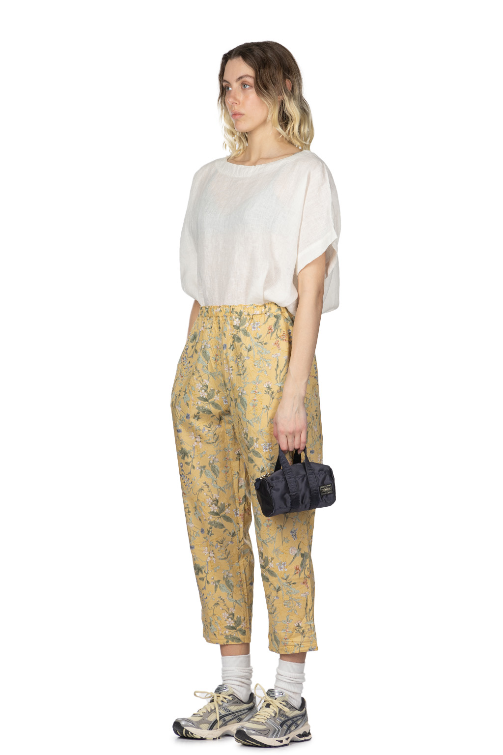 A+koloni - Cotton Flower Print Pants - Yellow