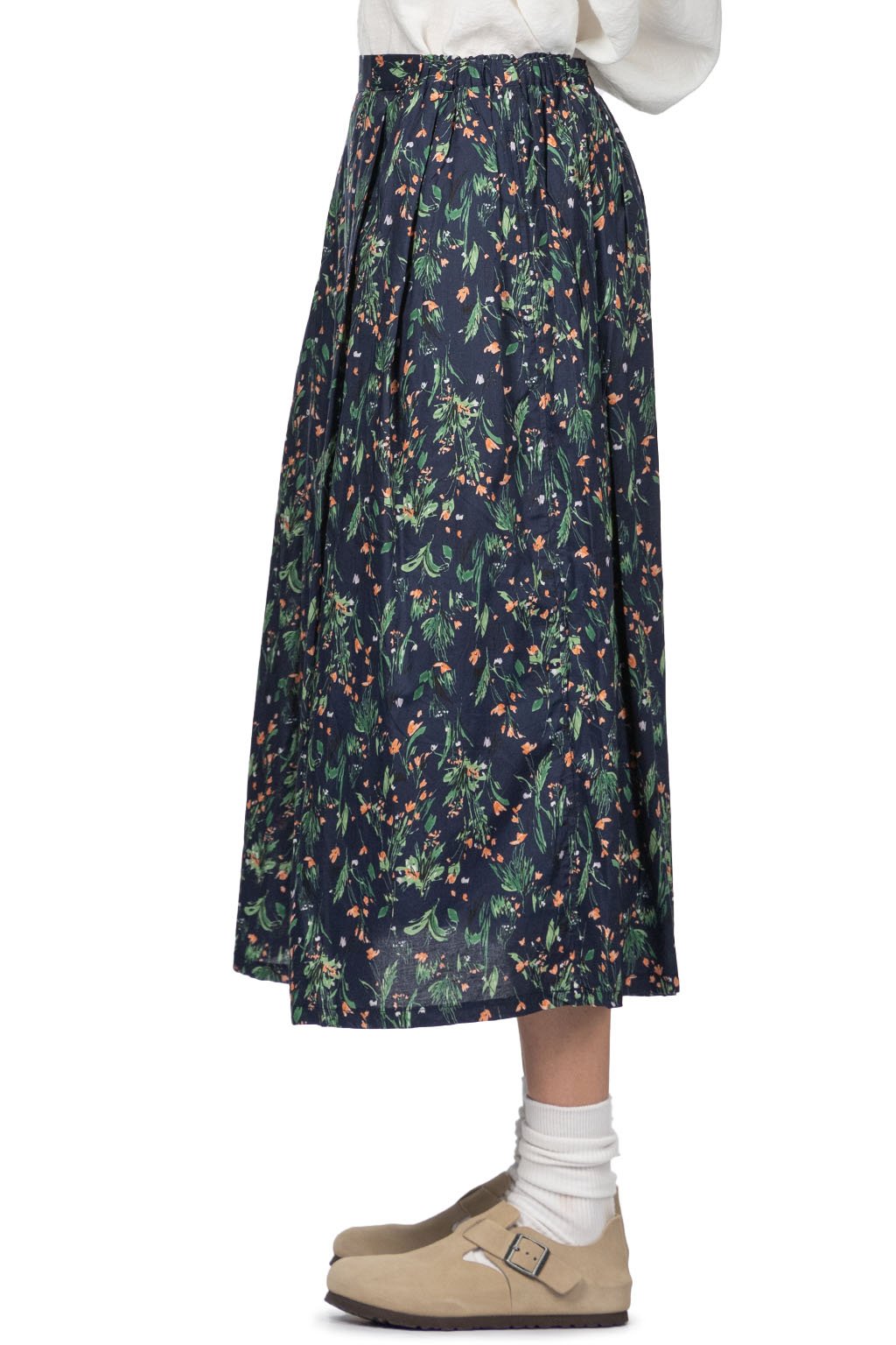 A+koloni - Flower Print Skirt - Navy
