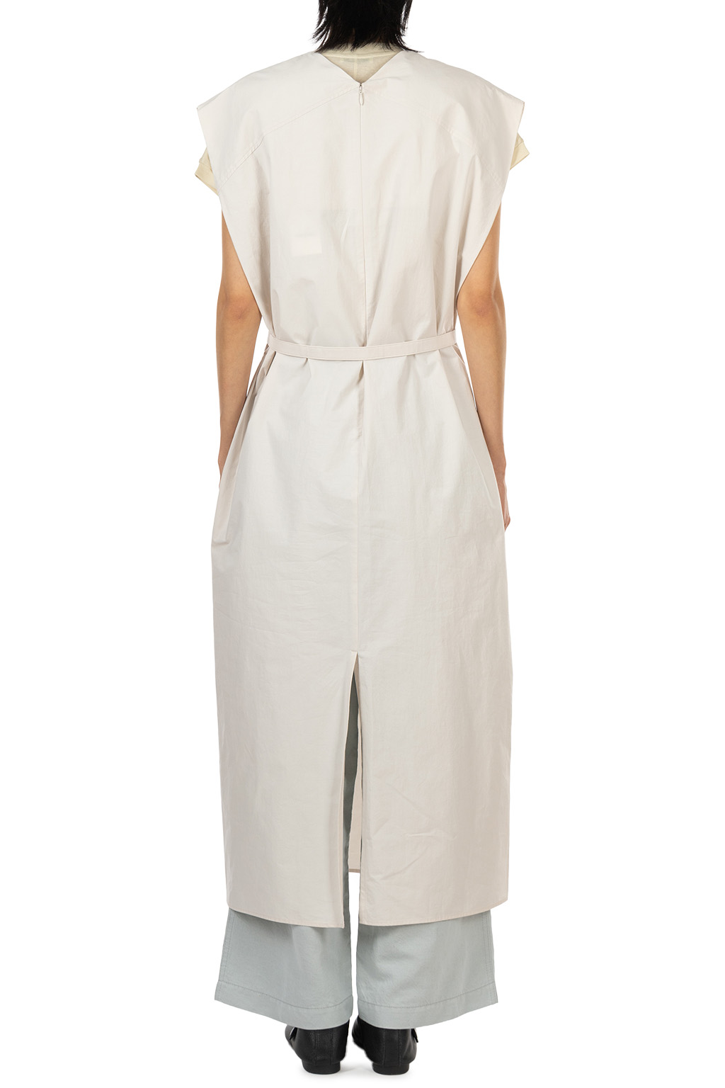 ATON - French Sleeve Dress - Cotton Broad - Warm White