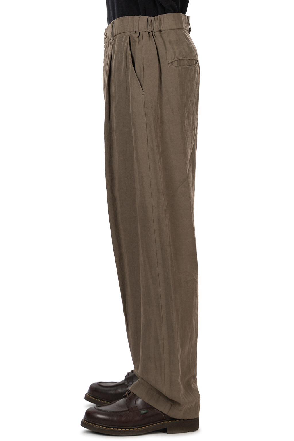 ATON - Loose Fit Pants - Cotton Linen Voile - Beige