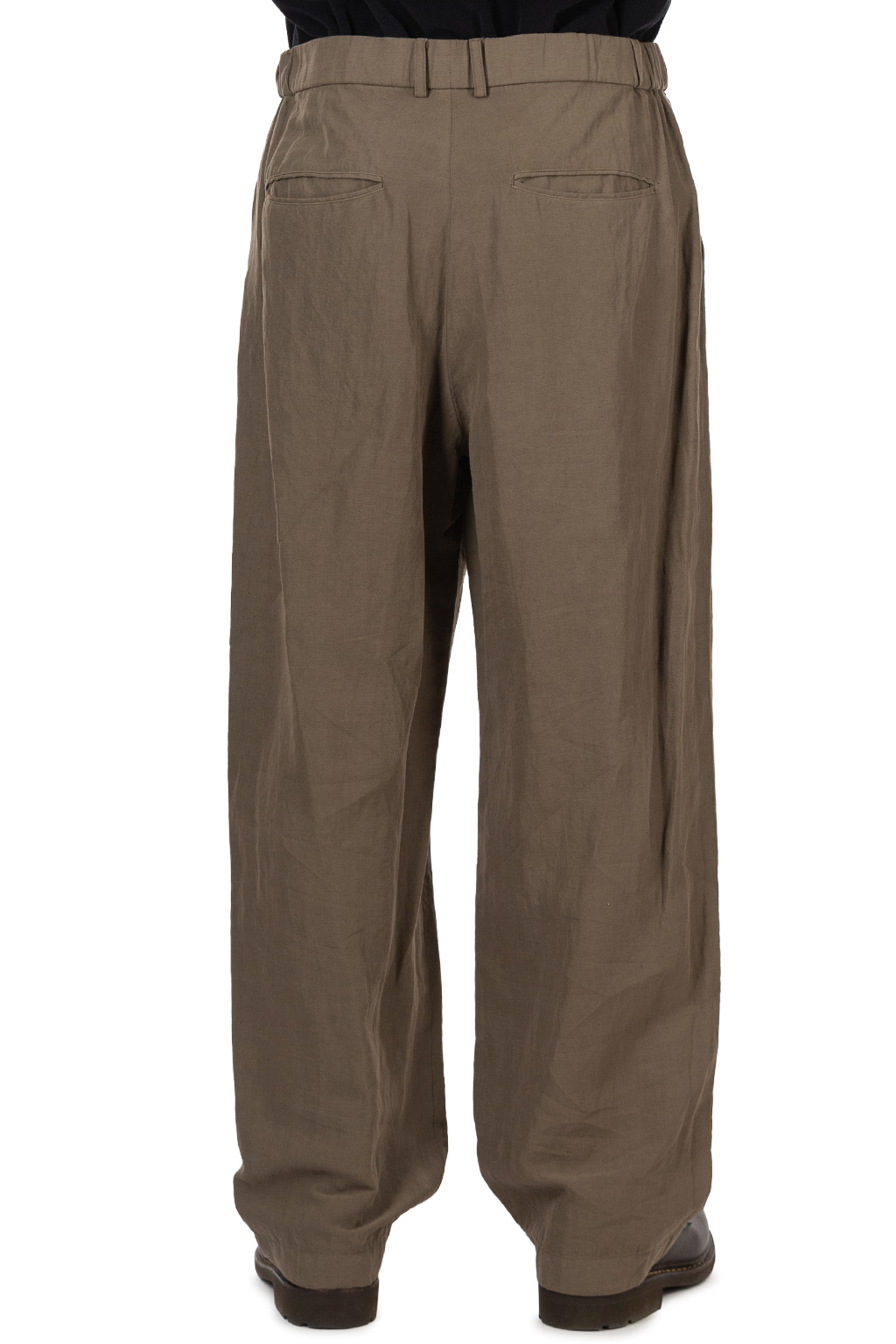 ATON - Loose Fit Pants - Cotton Linen Voile - Beige
