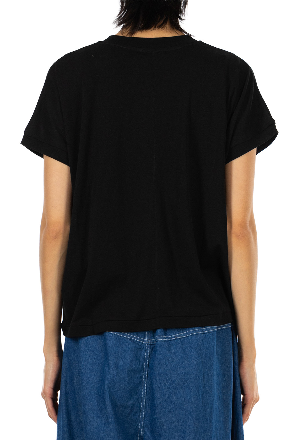 ATON - Oversized T-Shirt - Cotton Linen Fraise - Black 