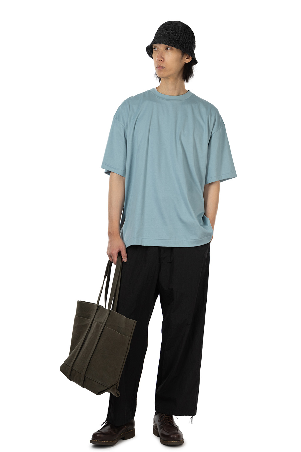 ATON - Oversized T-Shirt - Suvin 60-2 - Sax