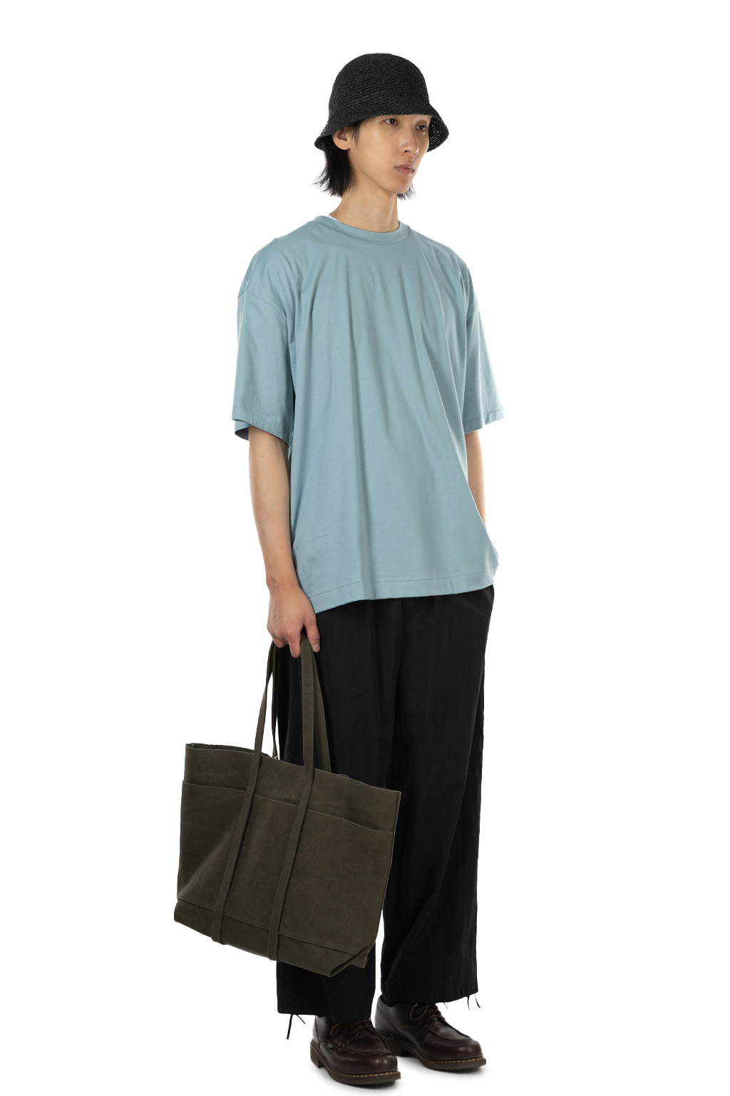 ATON - Oversized T-Shirt - Suvin 60-2 - Sax