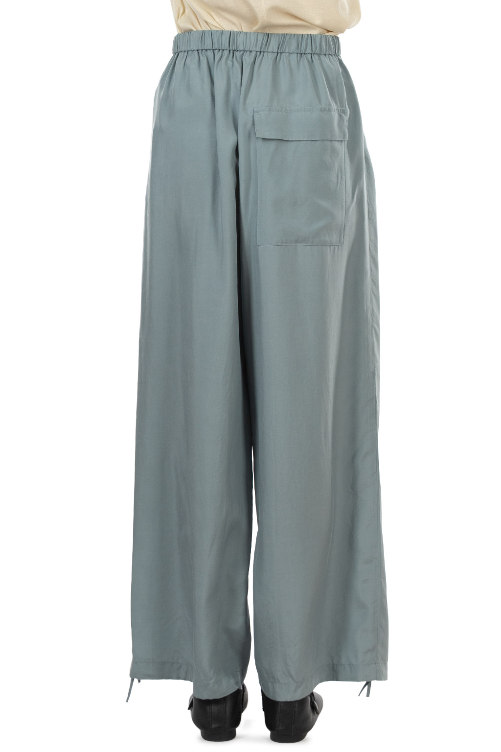 ATON - Wide Easy Pants - Silk Suede - Sax