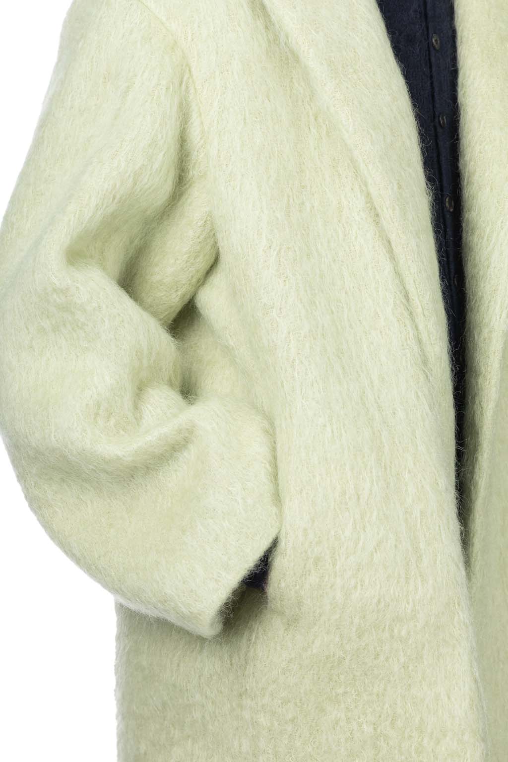AURALEE - Brushed Mohair Shaggy Coat - Light Khaki