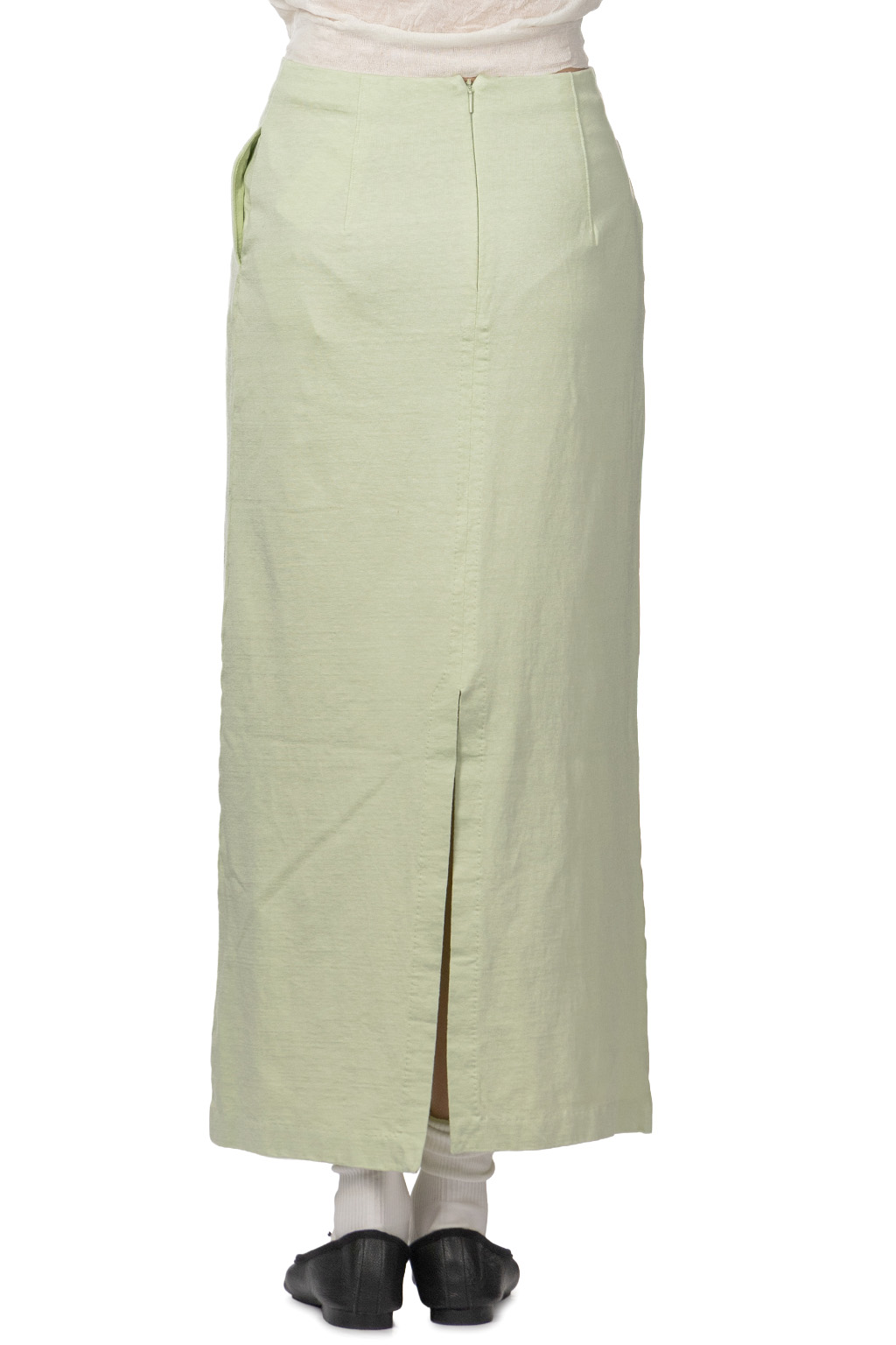 AURALEE - Cotton Slub Rayon Plaiting Skirt - Pistachio