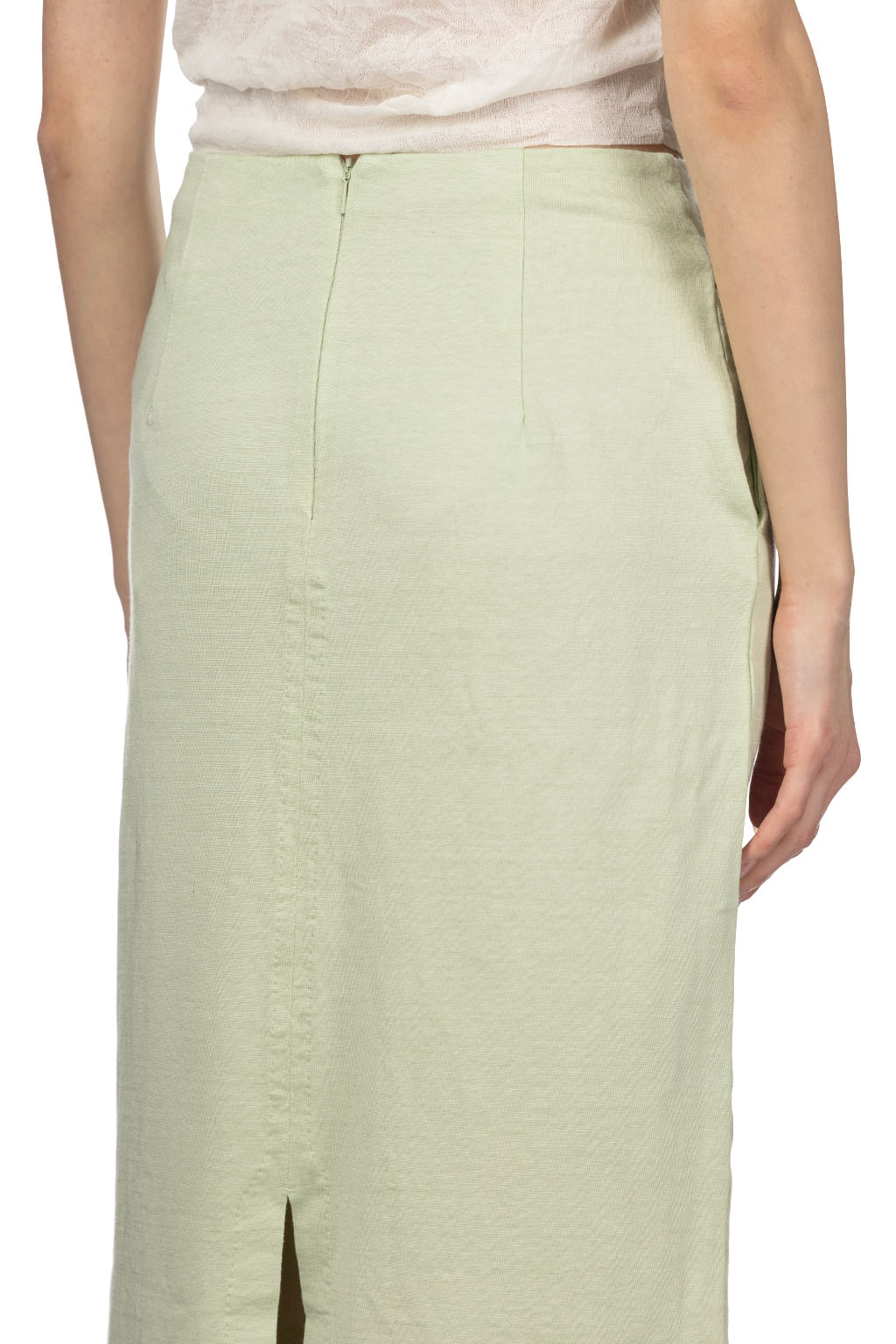 AURALEE - Cotton Slub Rayon Plaiting Skirt - Pistachio