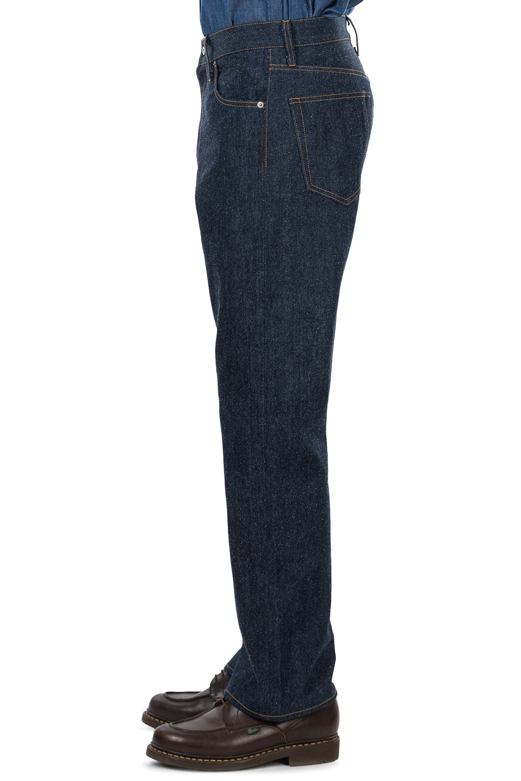 CALE - Cotton Silk Denim Pants - Blue