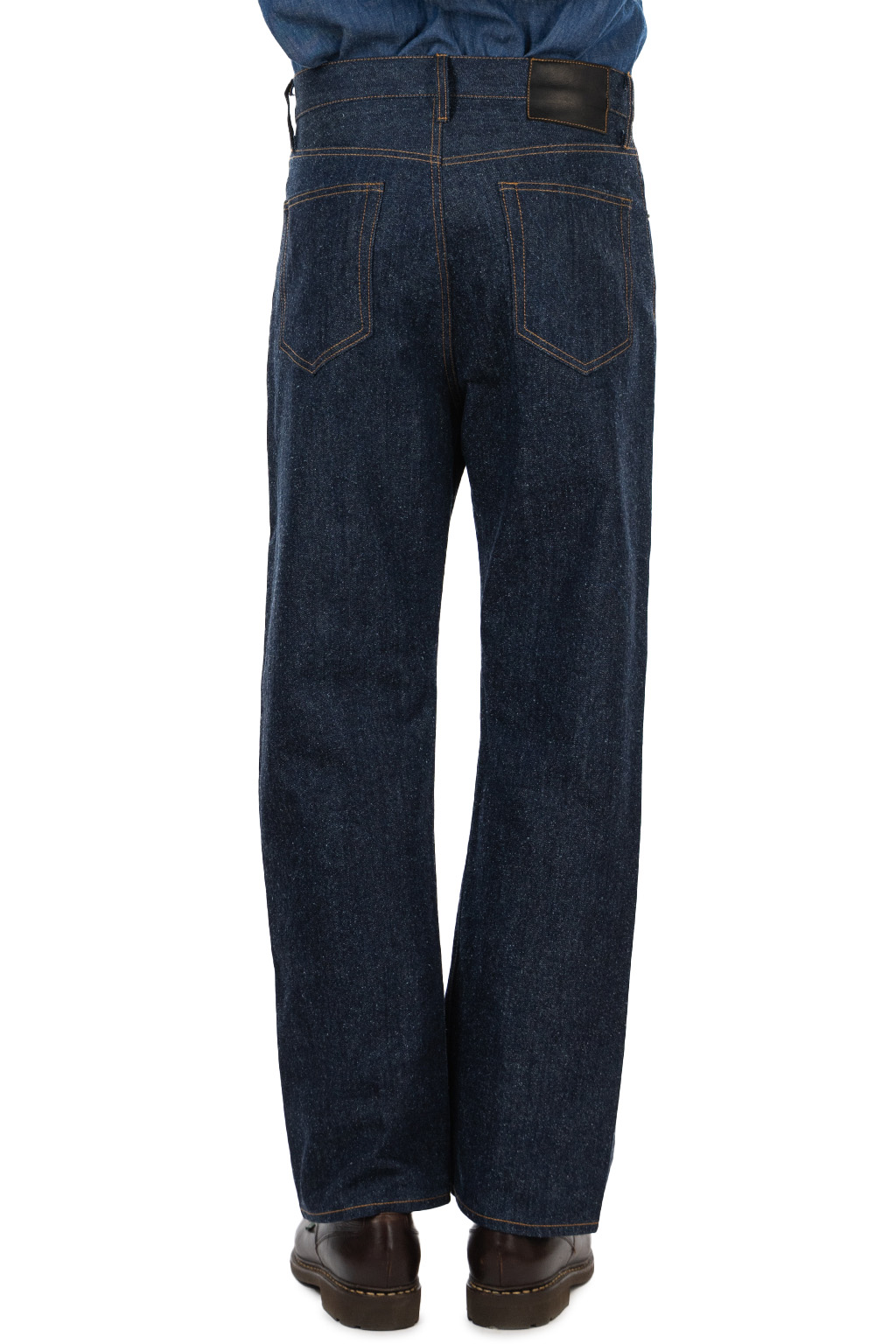 CALE - Cotton Silk Denim Pants - Blue
