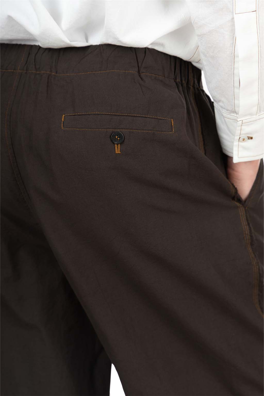 CALE - Khadi Garment-Dyed Cotton Drawstring Pants - Sumi Black