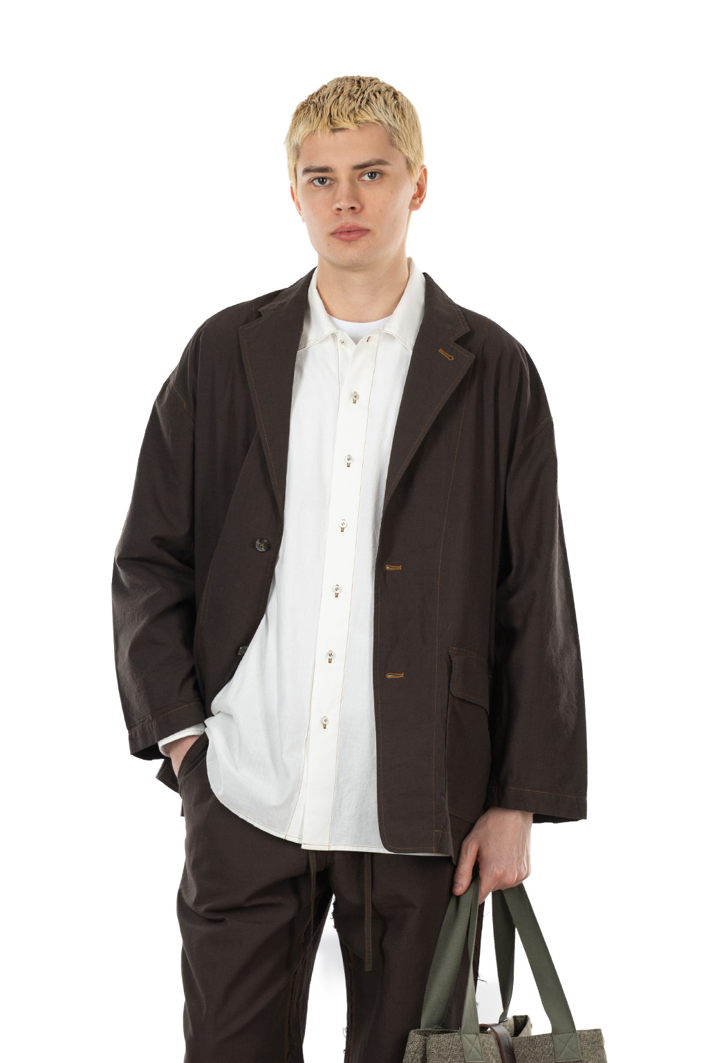 CALE - Khadi Garment-Dyed Cotton Jacket - Sumi Black