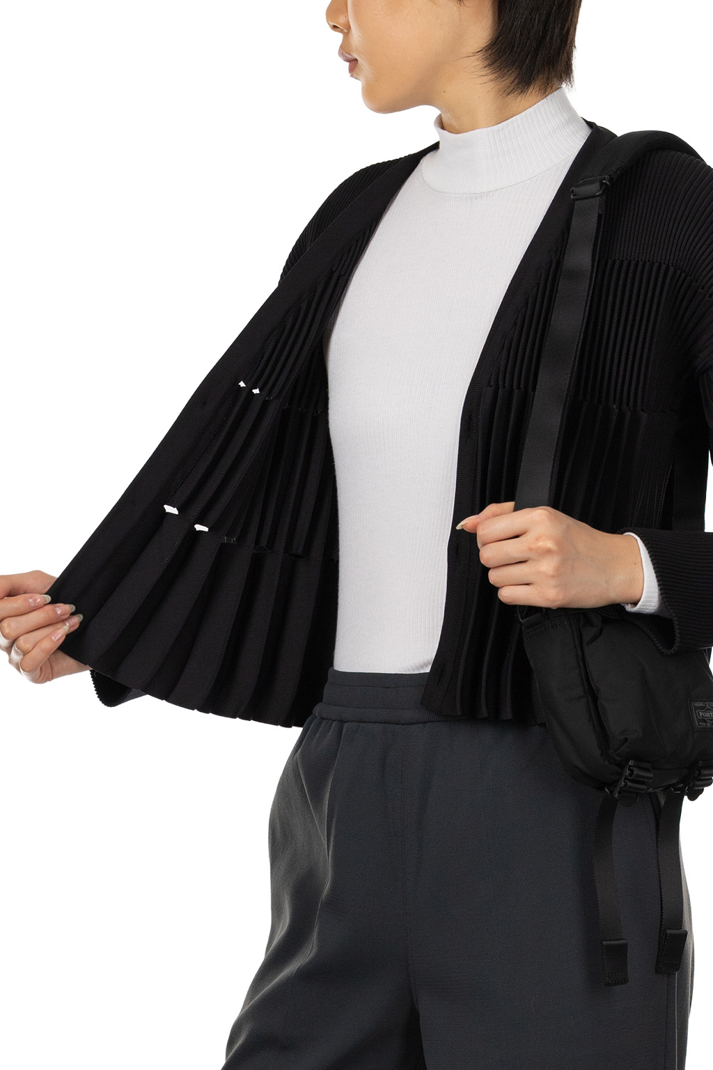 CFCL - Accordion Cropped Cardigan - Black