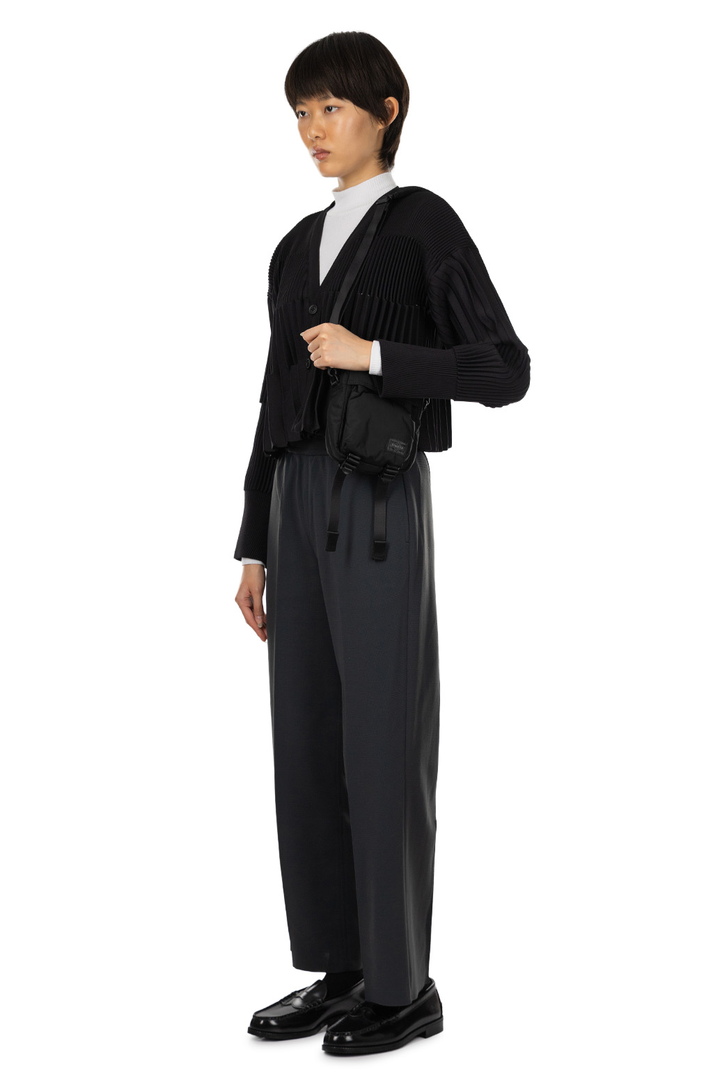 CFCL - Accordion Cropped Cardigan - Black