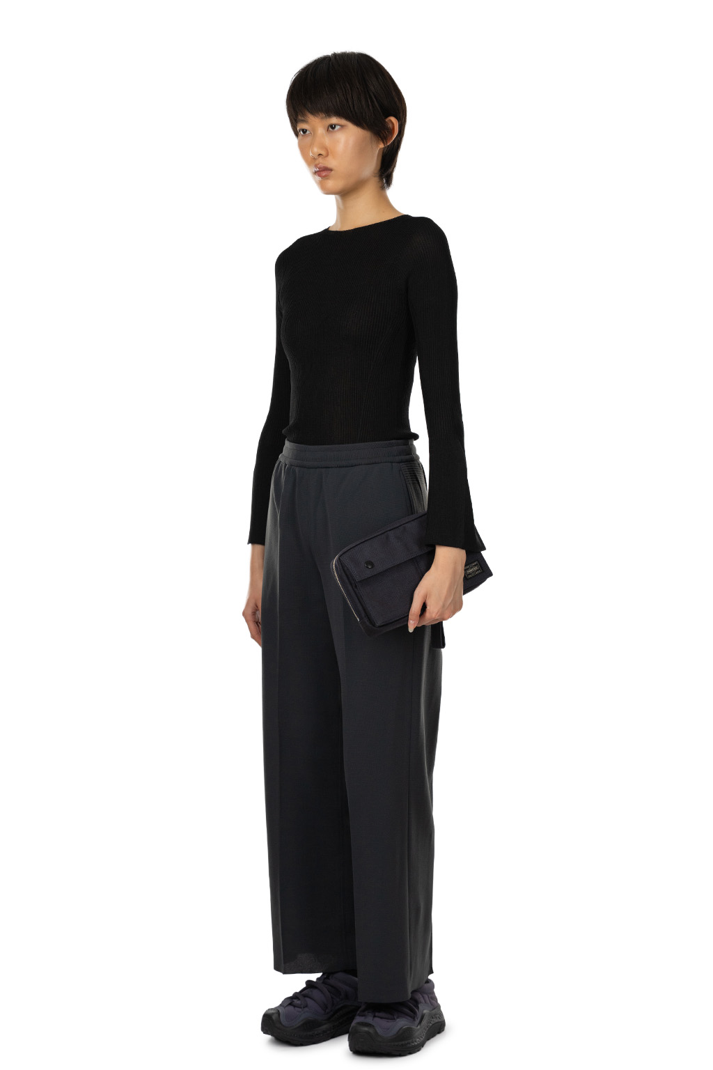 CFCL - Soft Milan Semi Wide Pants - Black
