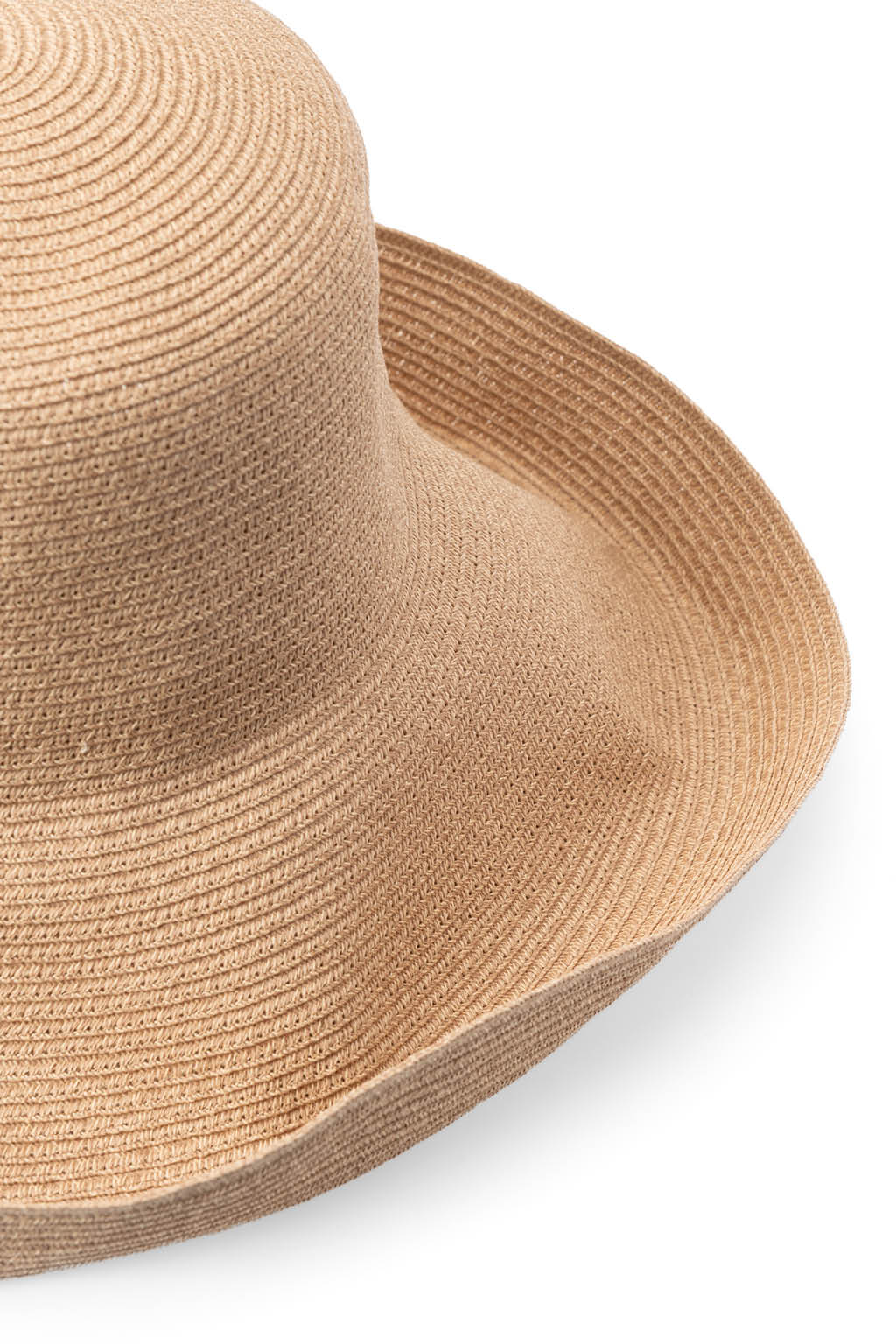Cableami - Cotton Braid Capeline Wide Brim with Strap - Beige