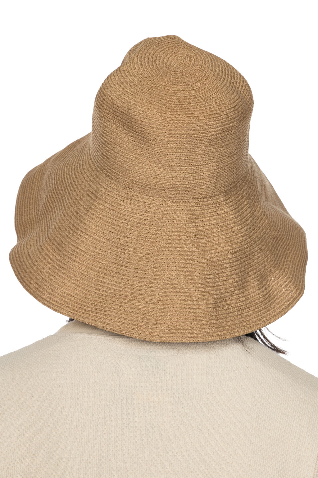 Cableami - Cotton Braid Capeline Wide Brim with Strap - Beige