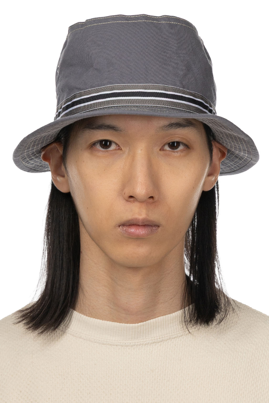 Cableami - Loose Light Chino Pork-Pie Hat - Grey