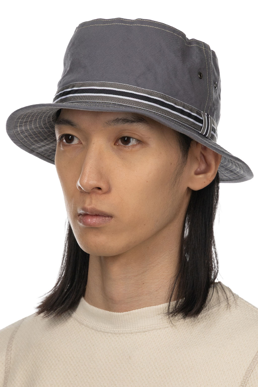 Cableami - Loose Light Chino Pork-Pie Hat - Grey