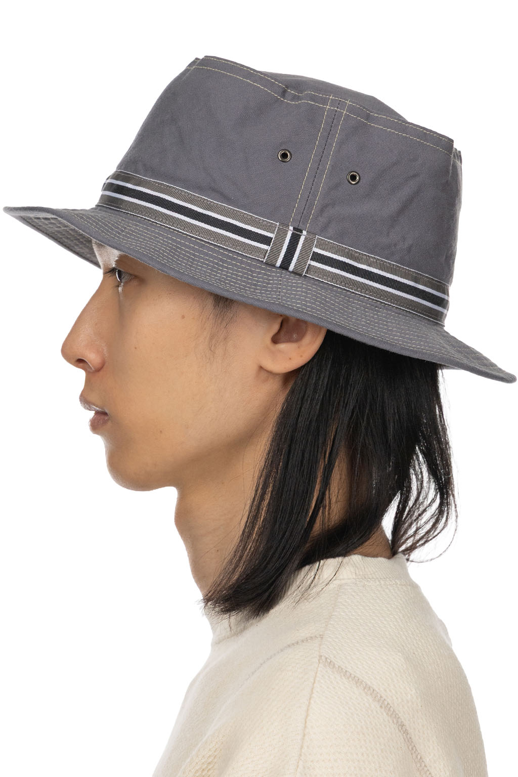 Cableami - Loose Light Chino Pork-Pie Hat - Grey