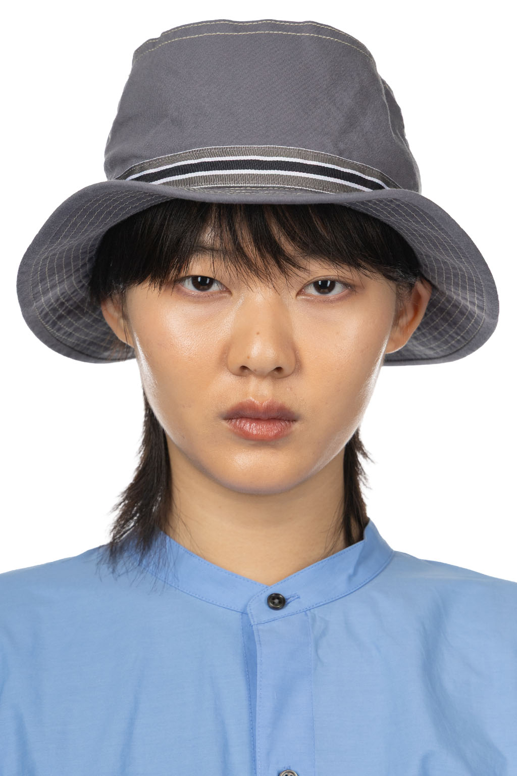 Cableami - Loose Light Chino Pork-Pie Hat - Grey