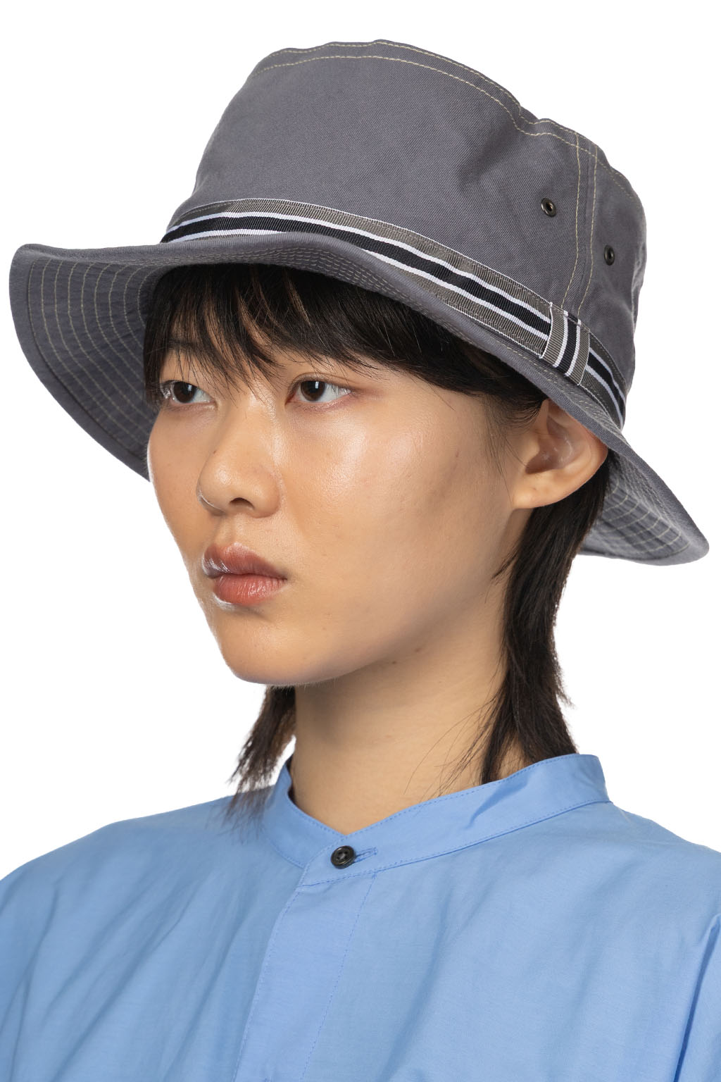 Cableami - Loose Light Chino Pork-Pie Hat - Grey