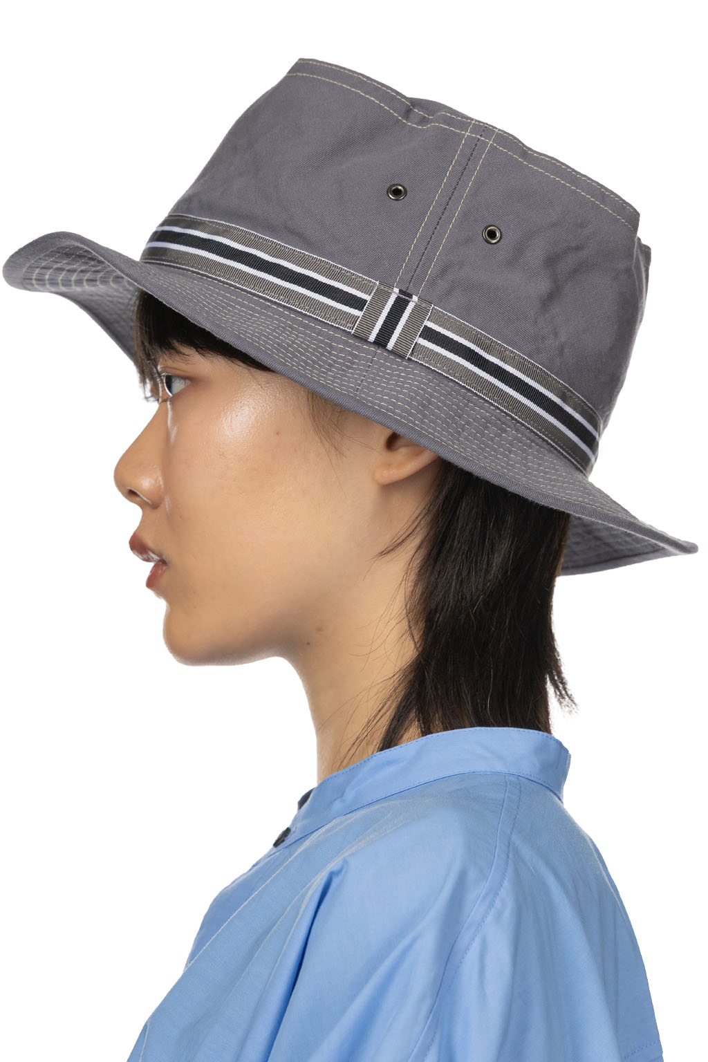 Cableami - Loose Light Chino Pork-Pie Hat - Grey
