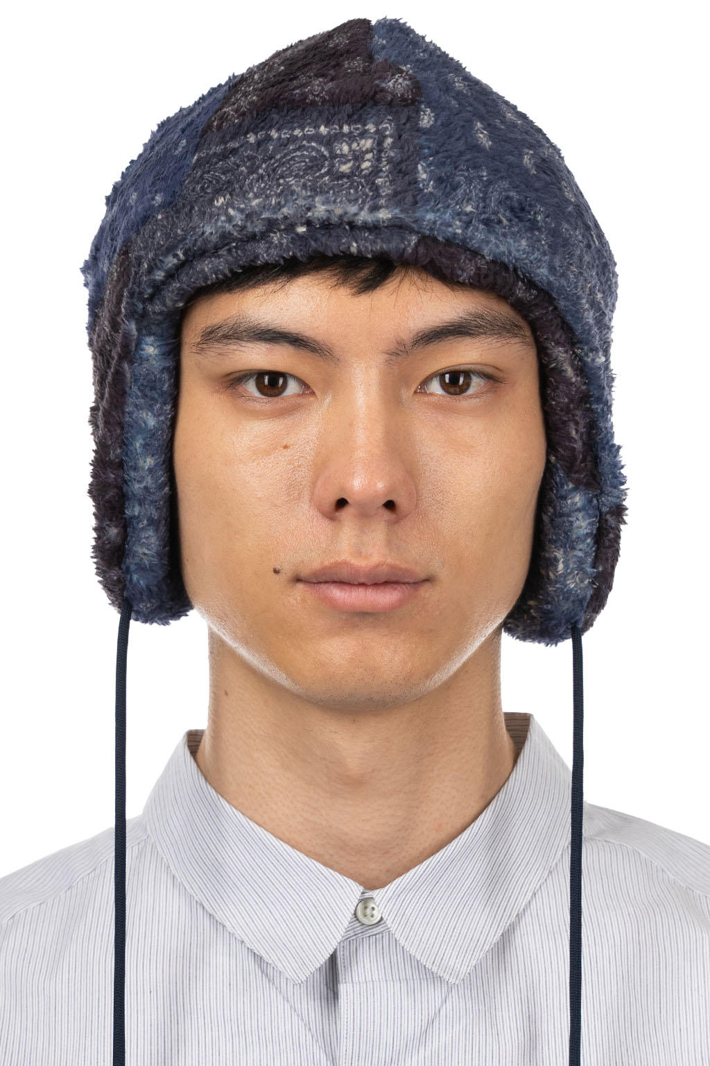 Cableami - Print Fleece Flight Cap Bandana - Navy