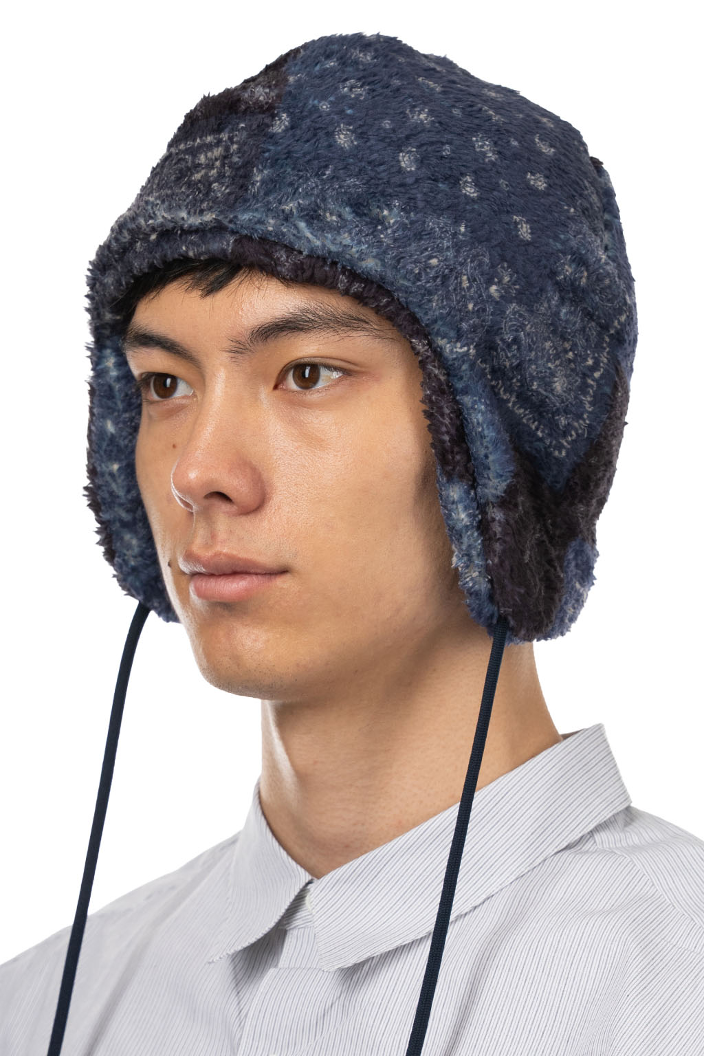 Cableami - Print Fleece Flight Cap Bandana - Navy