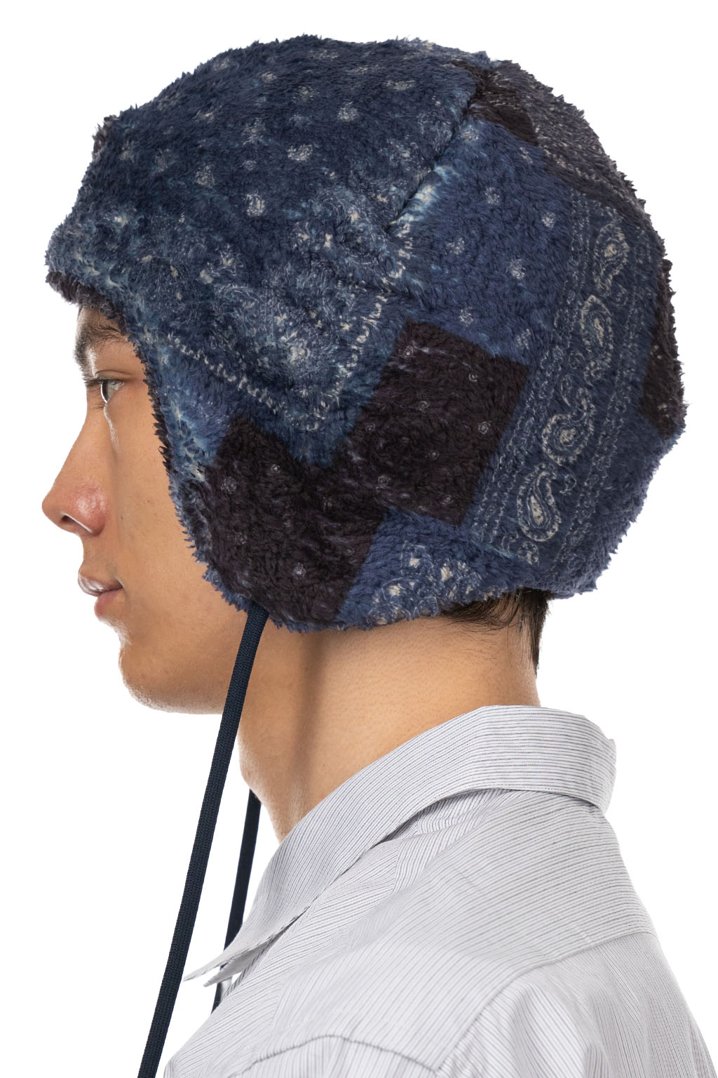 Cableami - Print Fleece Flight Cap Bandana - Navy