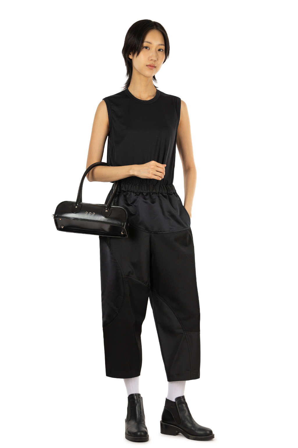 Comme Des Garcons Comme Des Garcons  - Patchwork Cropped Pants - Black