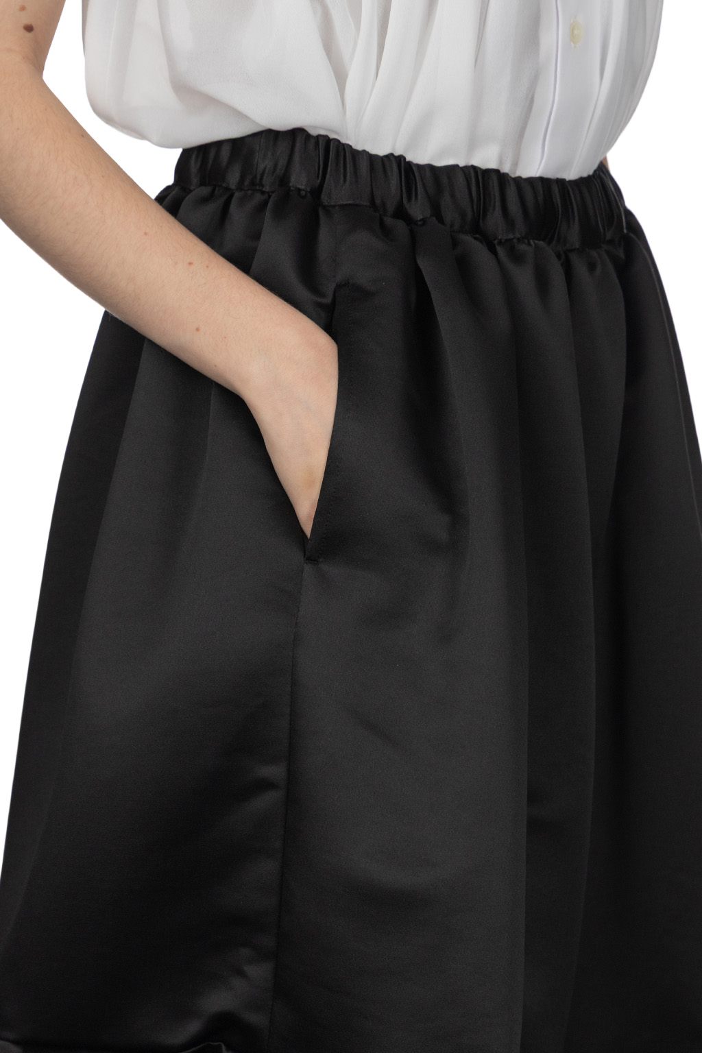 Comme Des Garcons Comme Des Garcons  - Poly x Satin Skirt - Black