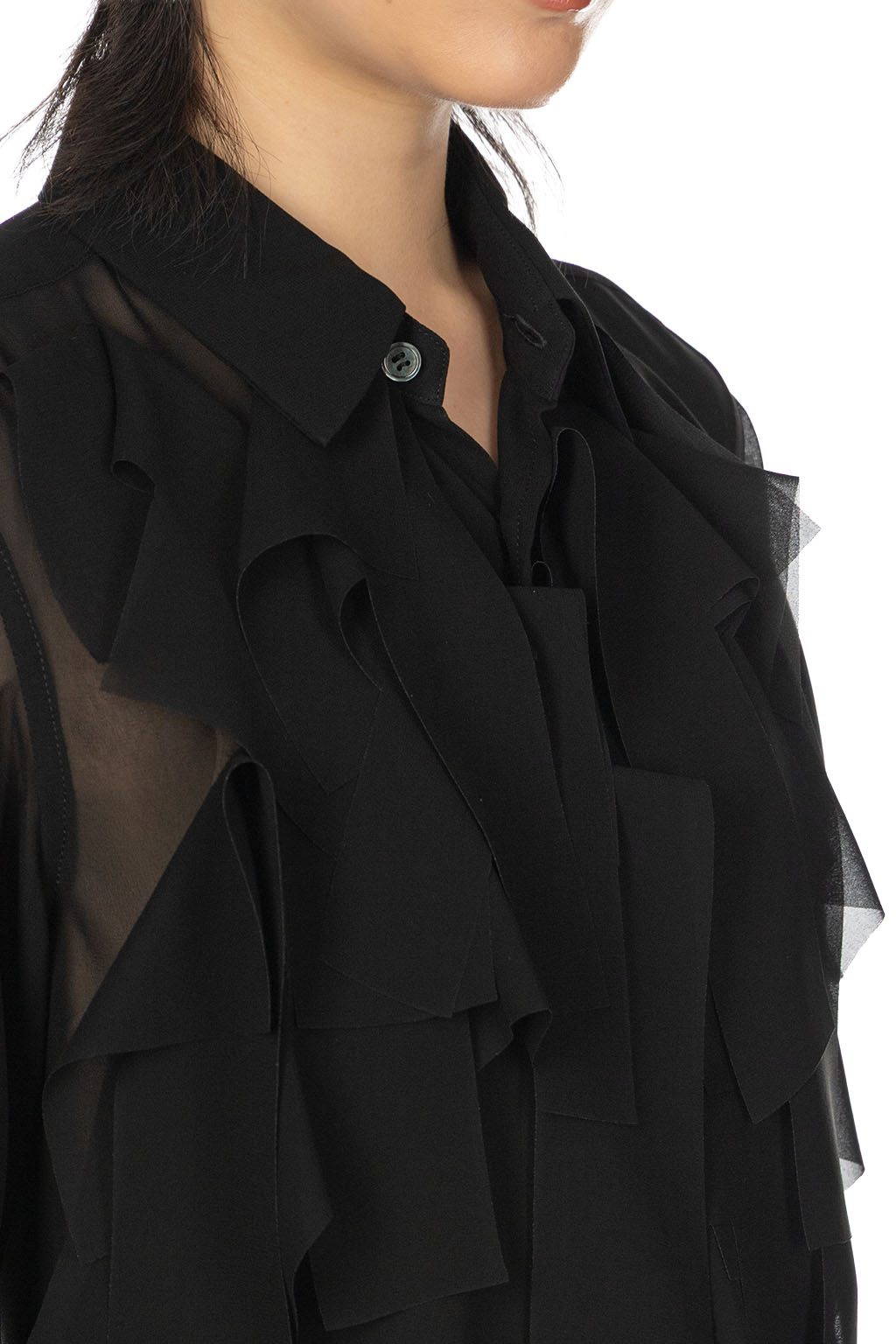 Comme Des Garcons Comme Des Garcons  - Polyester Georgette Blouse - Black