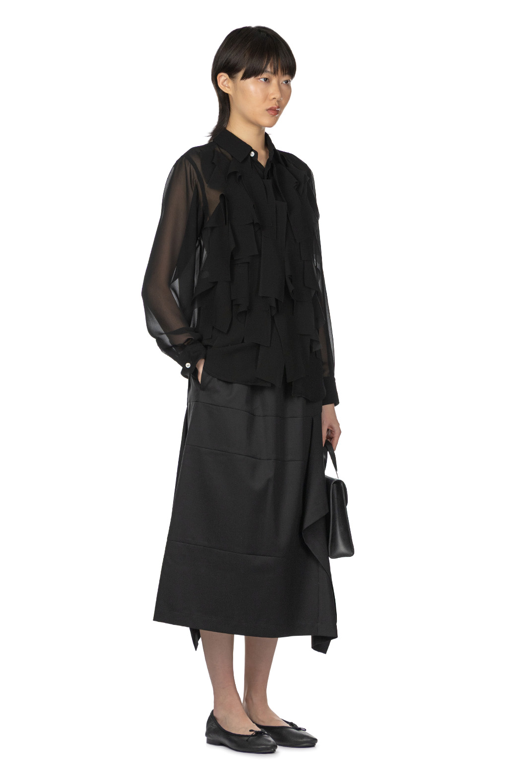 Comme Des Garcons Comme Des Garcons  - Polyester Georgette Blouse - Black