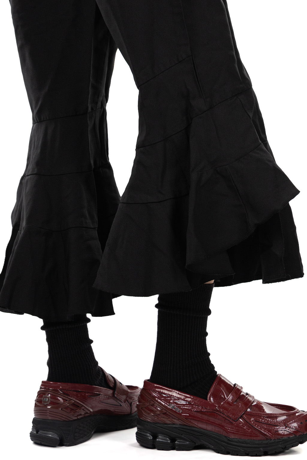 Comme Des Garcons Comme Des Garcons  - Ruffle Hem Trousers - Black