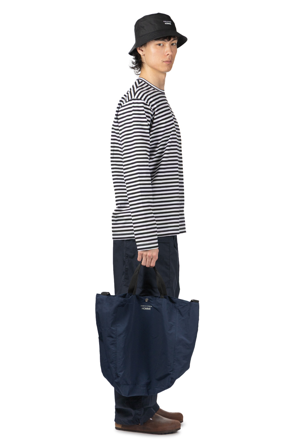 Comme Des Garcons Homme - Comme des Garçons Homme 2 Way Logo Tote Bag - Navy