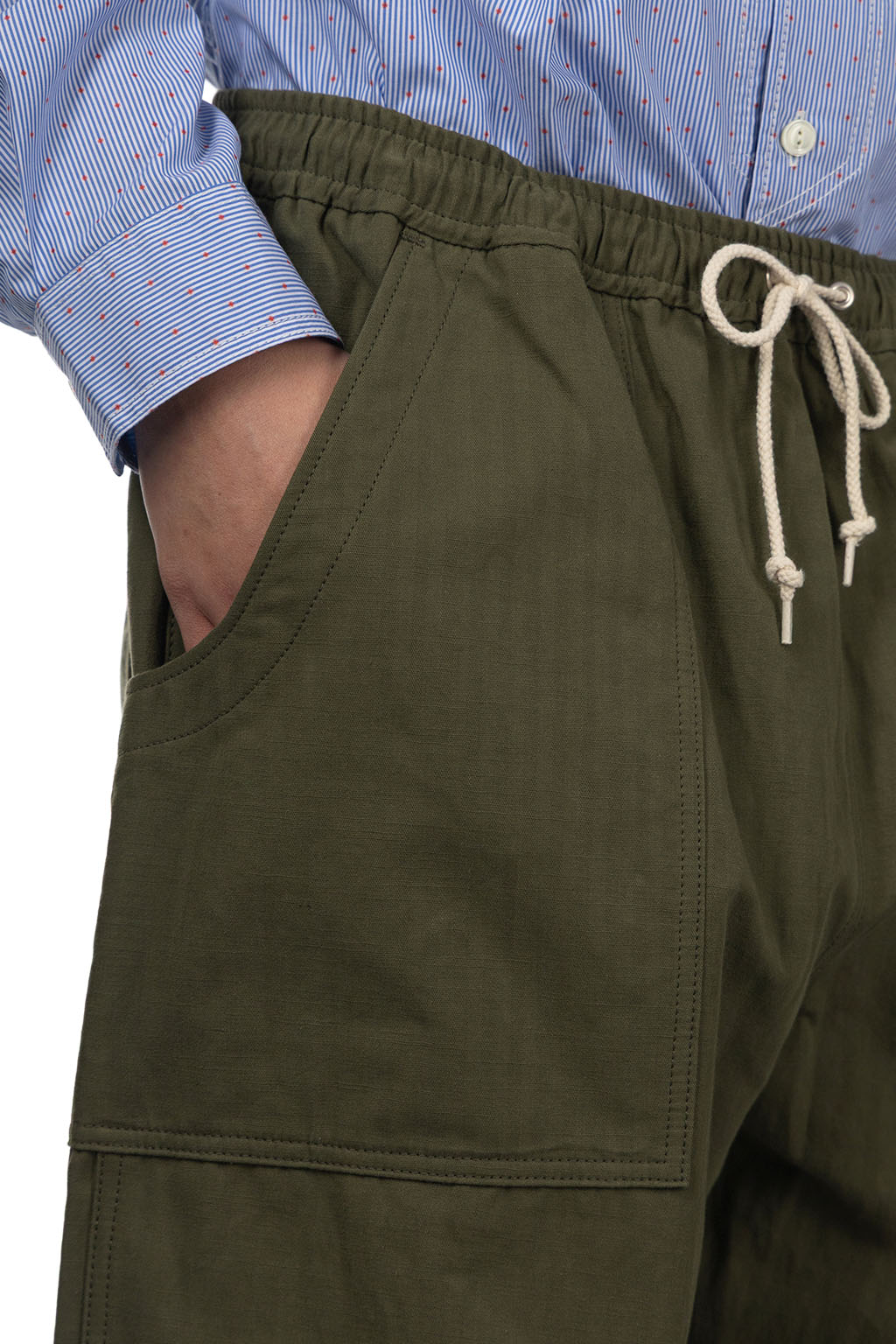 Comme Des Garcons Homme - Men's Cotton Linen Pants - Khaki