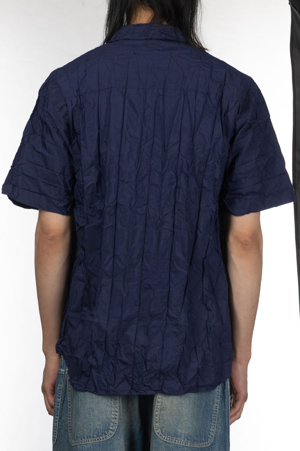 Comme Des Garcons Homme - Cotton x Poly Pleated SS Shirt - Navy