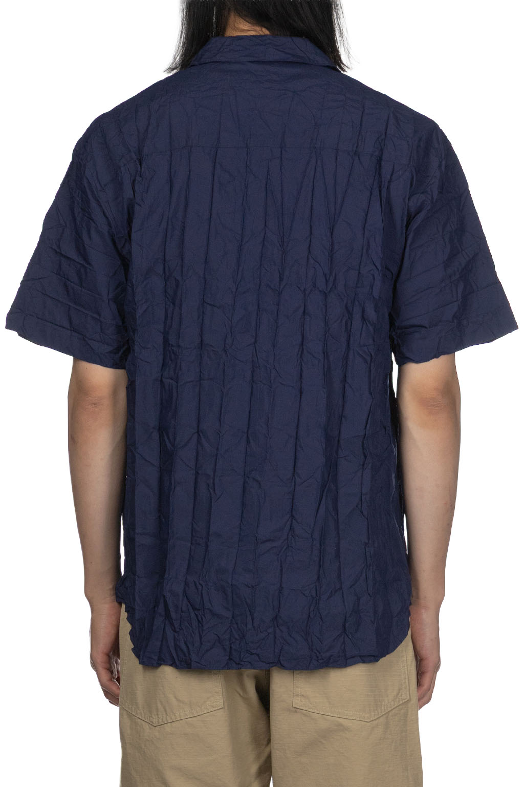 Comme Des Garcons Homme - Cotton x Poly Pleated SS Shirt - Navy