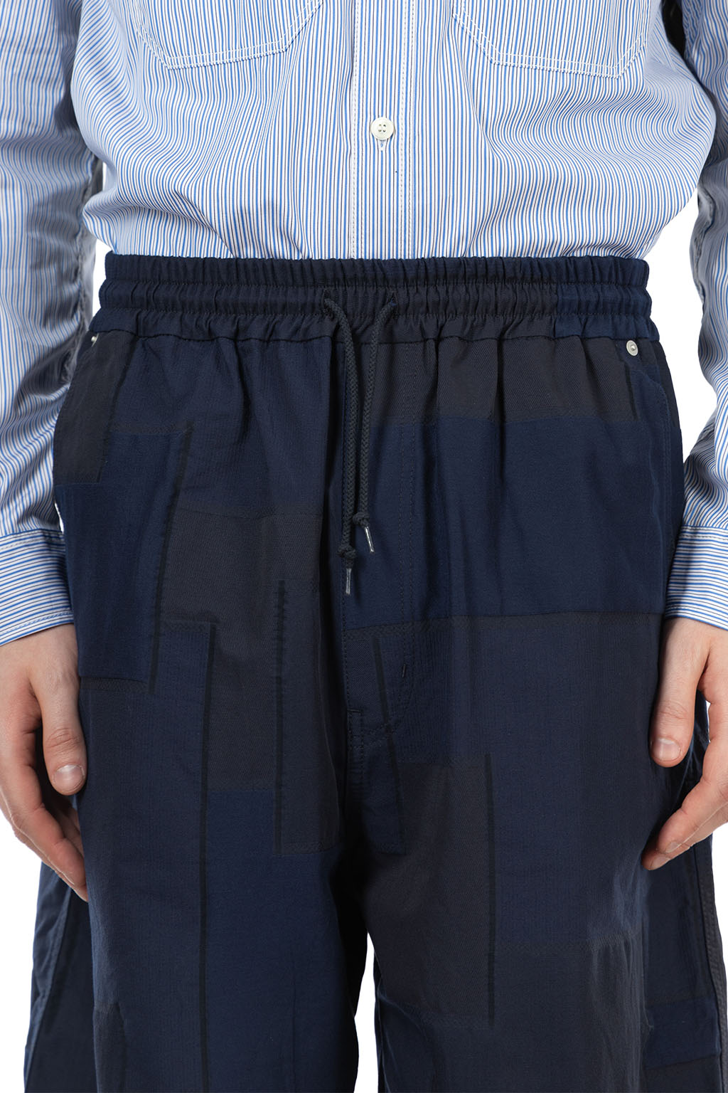Comme Des Garcons Homme - Patchwork Jacquard Shorts - Navy