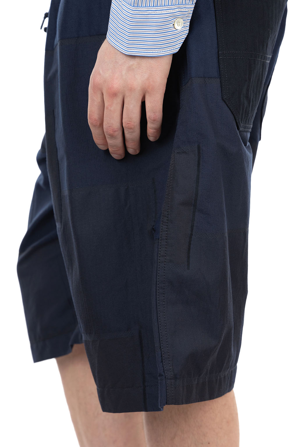 Comme Des Garcons Homme - Patchwork Jacquard Shorts - Navy