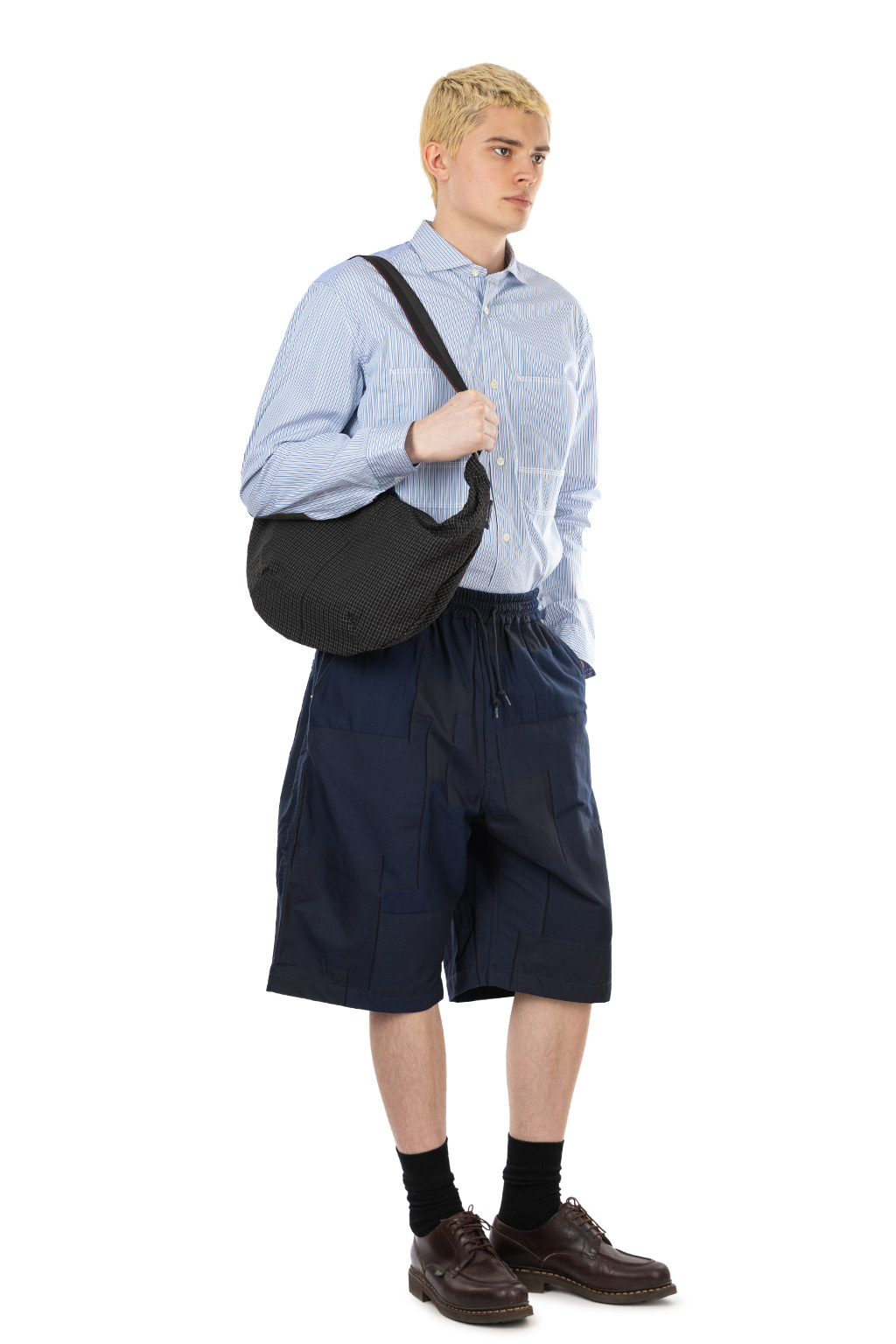 Comme Des Garcons Homme - Patchwork Jacquard Shorts - Navy