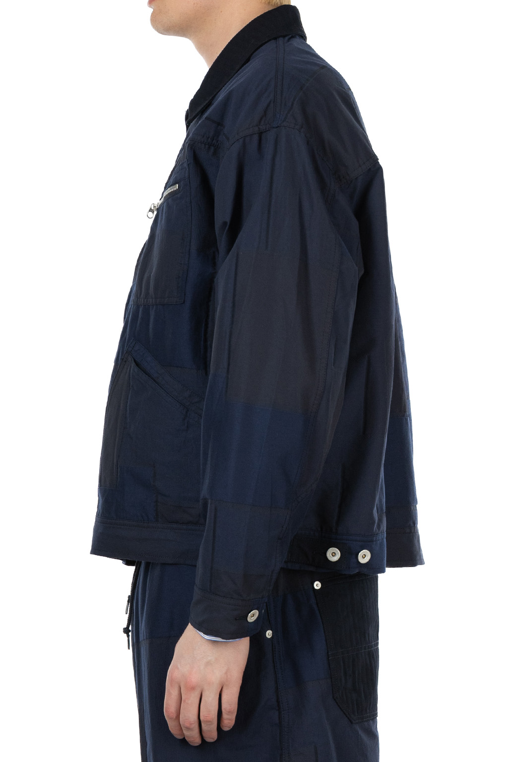 Comme Des Garcons Homme - Patchwork Zipper Jacquard Jacket - Navy